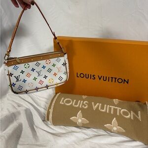 Louis Vuitton Multicolor Monogram Clutch & Scarf